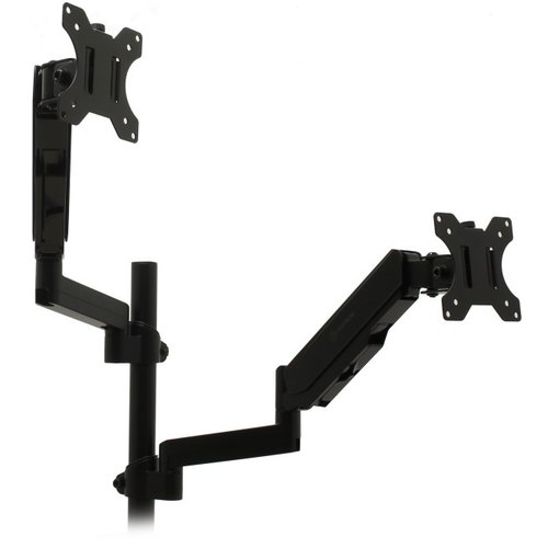 Кронштейн (держатель) ONKRON G140 для двух мониторов 13"-32" дюймов настольный, черный