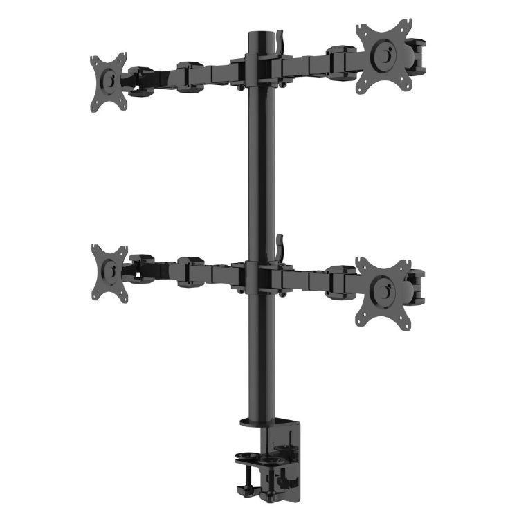 Кронштейн ONKRON D421E для четырех мониторов 13"-32" настольный, чёрный