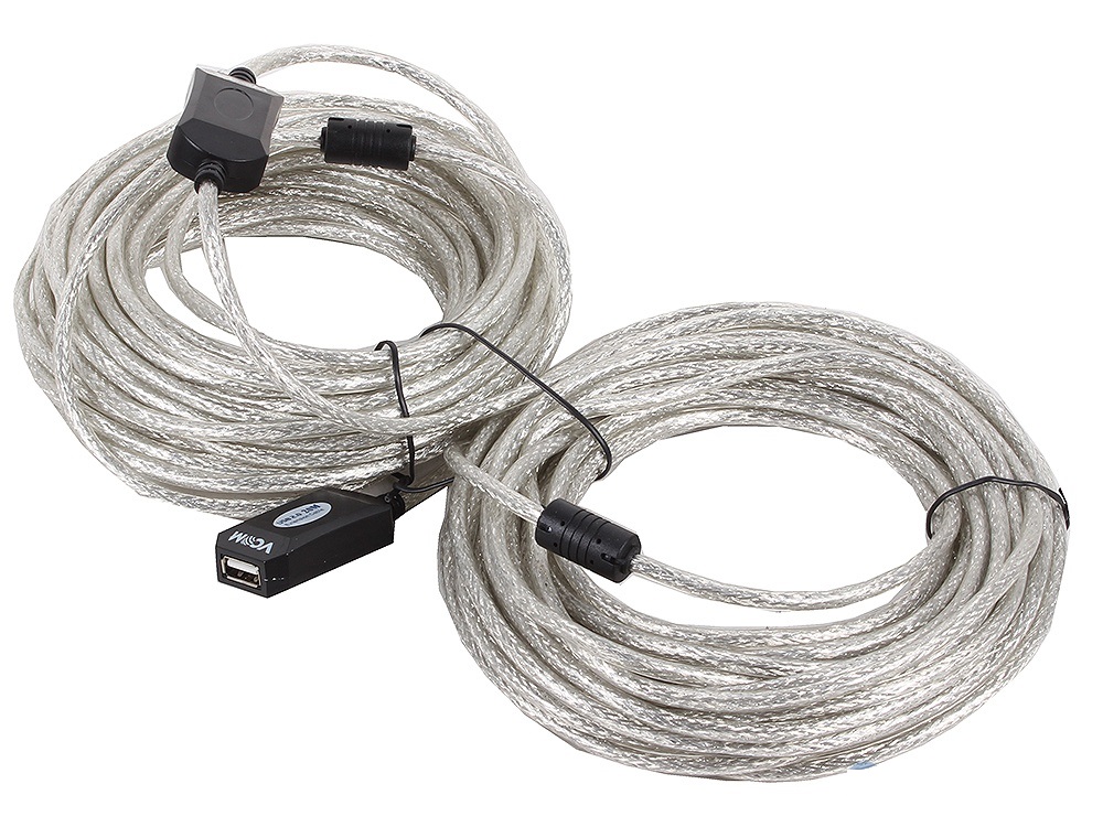 Кабель-адаптер USB2.0-repeater, удлинительный активный <Am-->Af> 25м VCOM <VUS7049-25M>