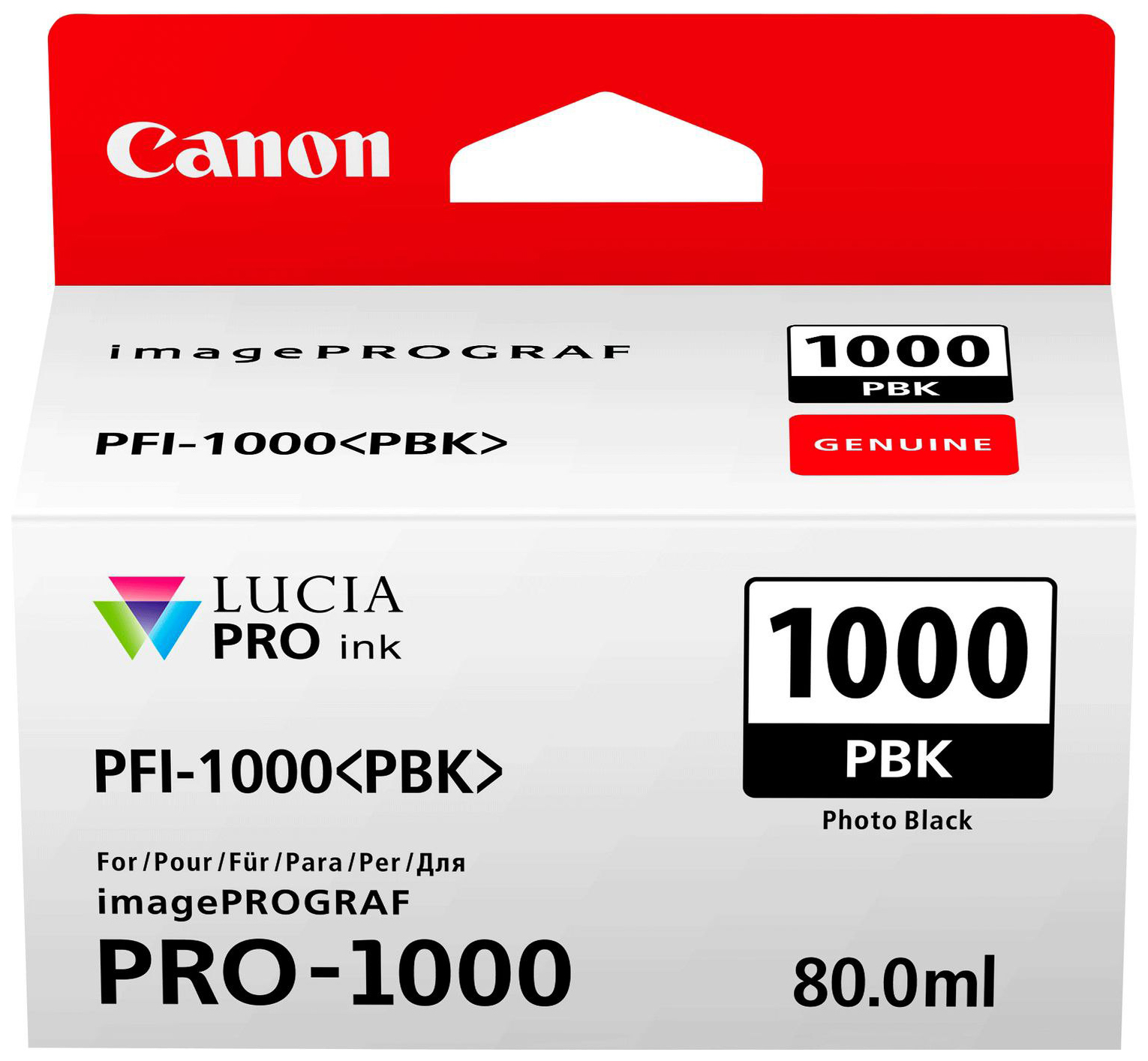 Картридж Canon PFI-1000 PBK для IJ SFP PRO-1000 WFG. Фото чёрный. 80 мл.
