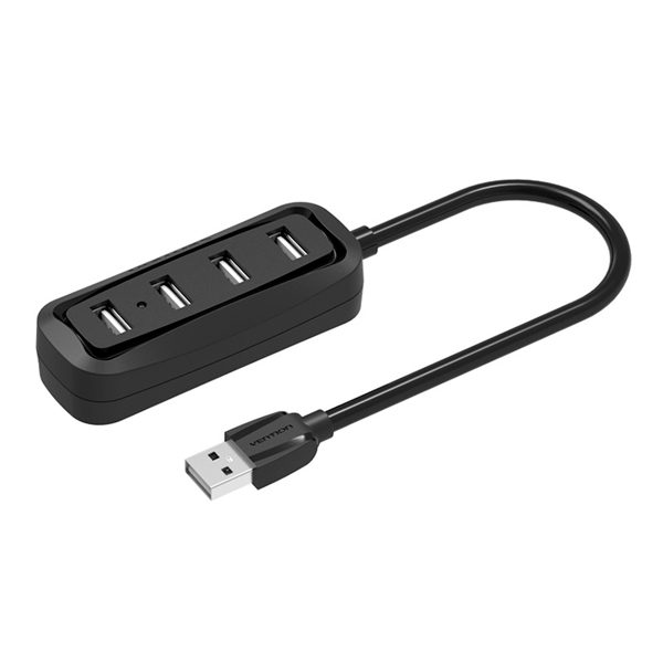 Концентратор Vention VAS-J43-B100 (USB 2.0 на 4 порта Черный - 1м.)