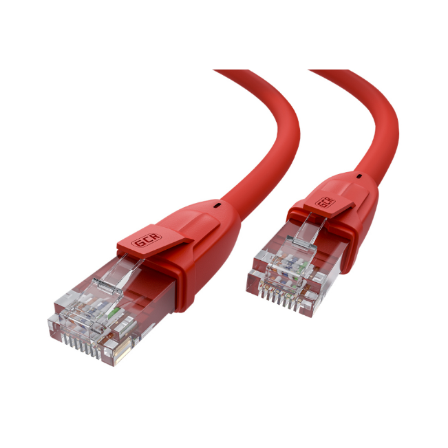 Патч-корд GCR прямой 20.0m UTP кат.6, красный, 24 AWG, ethernet high speed, RJ45, T568B, GCR-52710