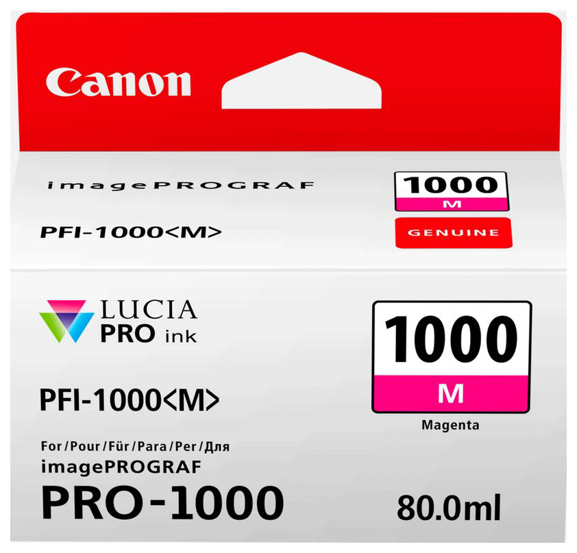Картридж Canon PFI-1000 M для IJ SFP PRO-1000 WFG. Пурпурный. 80 мл.