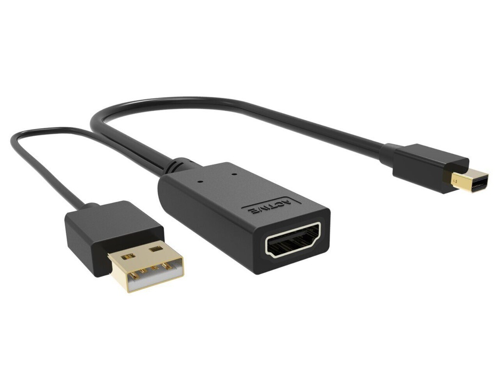 Кабель-переходник HDMI(F) +USB---> miniDP(M) 0.15m  4K*30Hz VCOM<CG497-0.15>