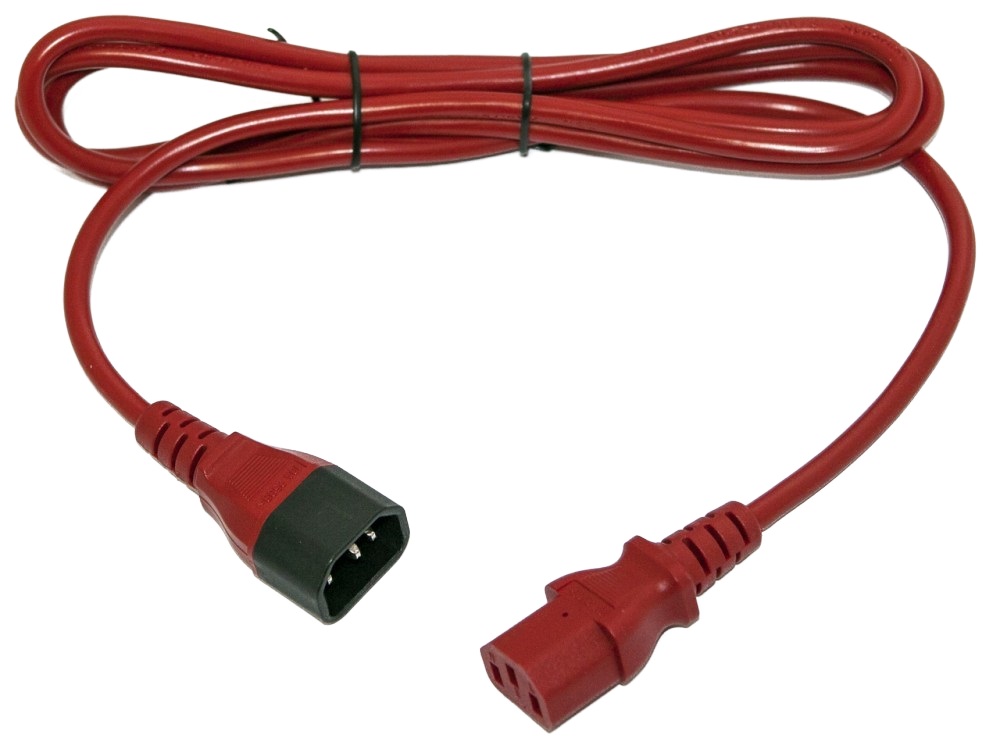 Шнур питания Hyperline PWC-IEC13-IEC14-3.0-RD C13-С14 проводник.:3x1.0мм2 3м 230В 10А (упак.:1шт) красный