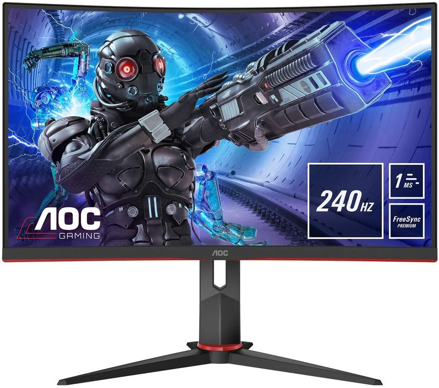 31.5" Монитор AOC Gaming C32G2ZE/BK черный/красный VA LED 1ms 16:9 HDMI матовая 300cd 178гр/178гр 19