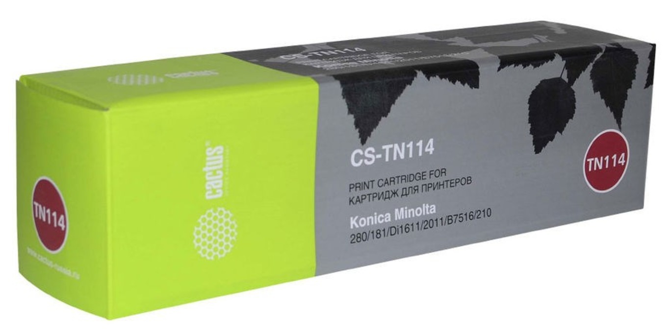 Картридж лазерный Cactus CS-TN114 TN-114 черный (11000стр.) для Konica Minolta 162/7115F/7118/7118F/7216/7220/Bizhub 163/Bizhub 210/Bizhub 211