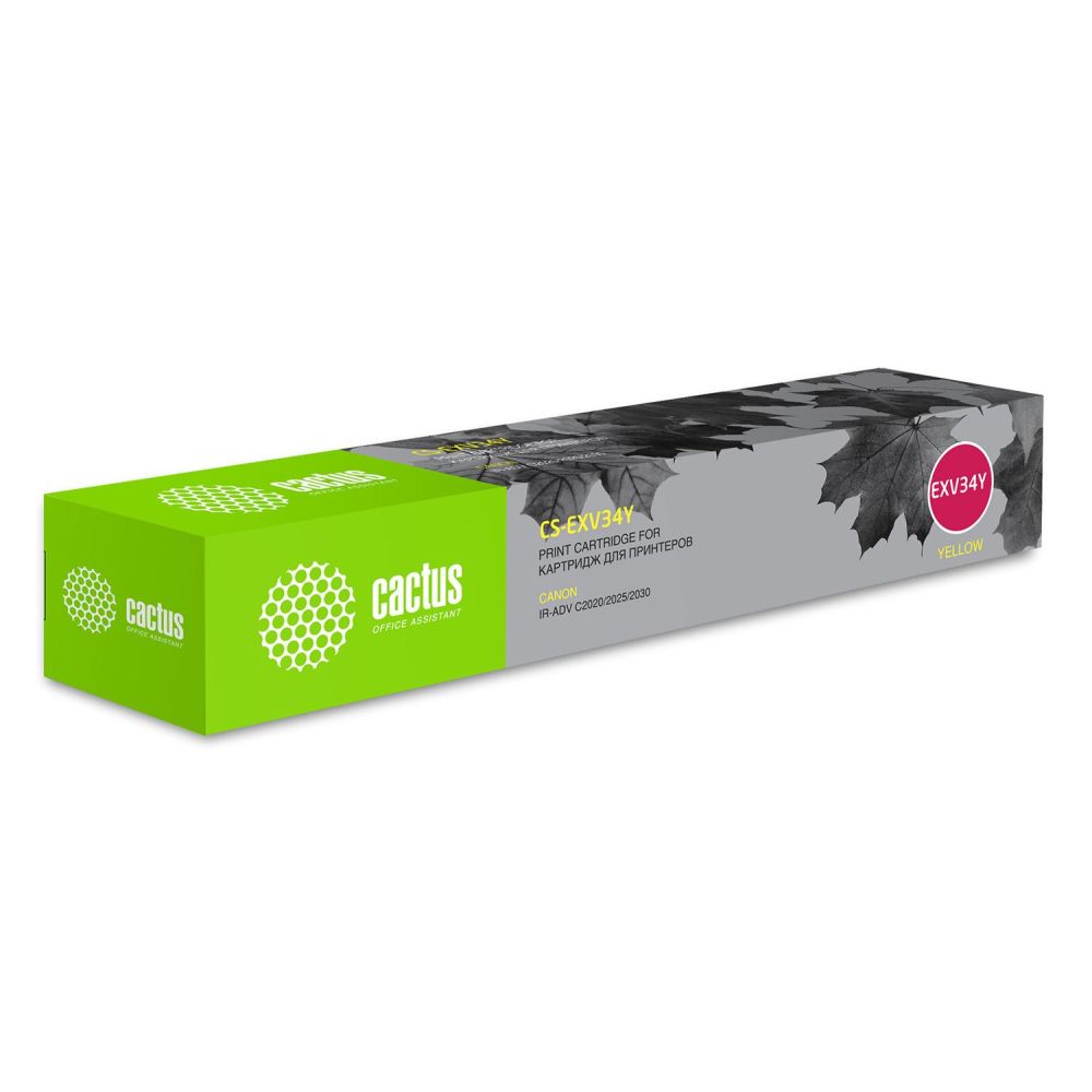 Картридж лазерный Cactus CS-EXV34Y C-EXV34 Y желтый (19000стр.) для Canon IR Advance C2030L/C2030i/C2020L/C2020i/C2025i