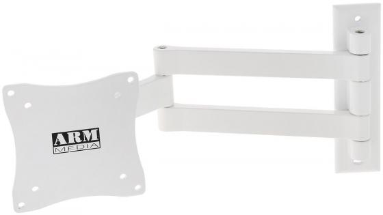 Кронштейн для телевизора Arm Media LCD-7101 белый 10"-26" макс.15кг настенный поворотно-выдвижной и наклонный