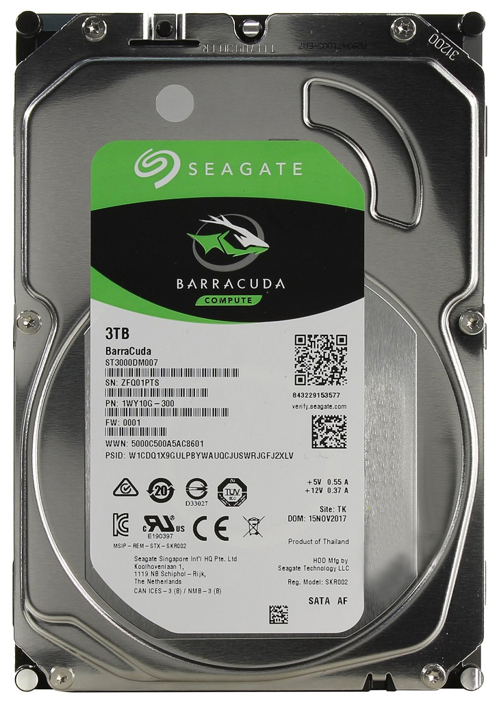 Жесткий диск Seagate Original SATA-III 3Tb ST3000DM007 Barracuda (5400rpm) 256Mb 3.5"
