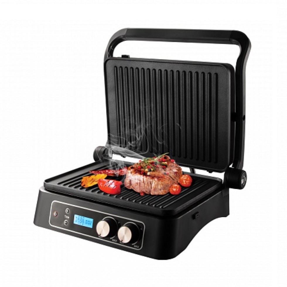 Гриль Redmond SteakMaster RGM-M817D 2000Вт, серебристый/черный