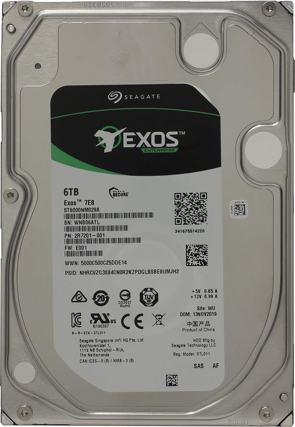 Жесткий диск Seagate Original SAS 3.0 6Tb ST6000NM029A Exos (7200rpm) 256Mb 3.5"