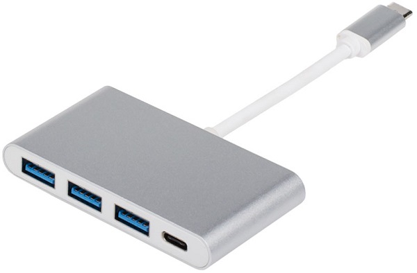 Переходник  Type-C(m) <=> 3xUSB 3.0(f) + Type-C(f), 0.1 м