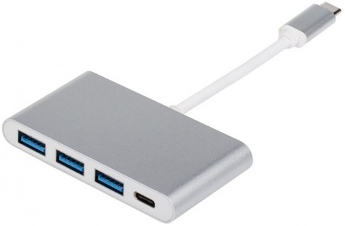 Переходник  Type-C(m) <=> 3xUSB 3.0(f) + Type-C(f), 0.1 м