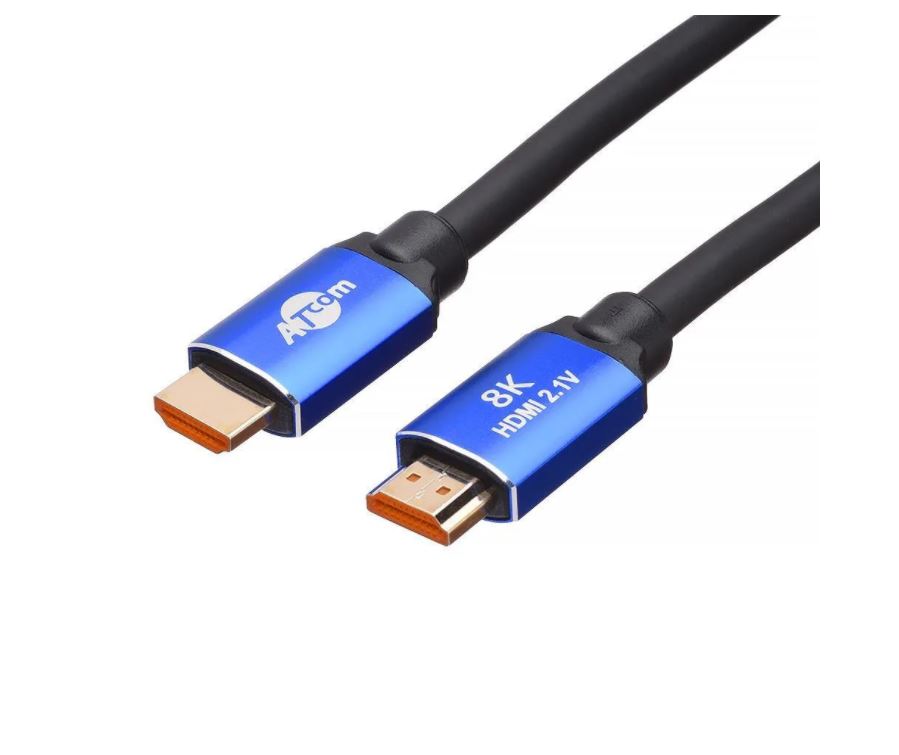 Кабель HDMI 2 m (HIGH speed, Metal gold, в пакете) 8K VER 2.1