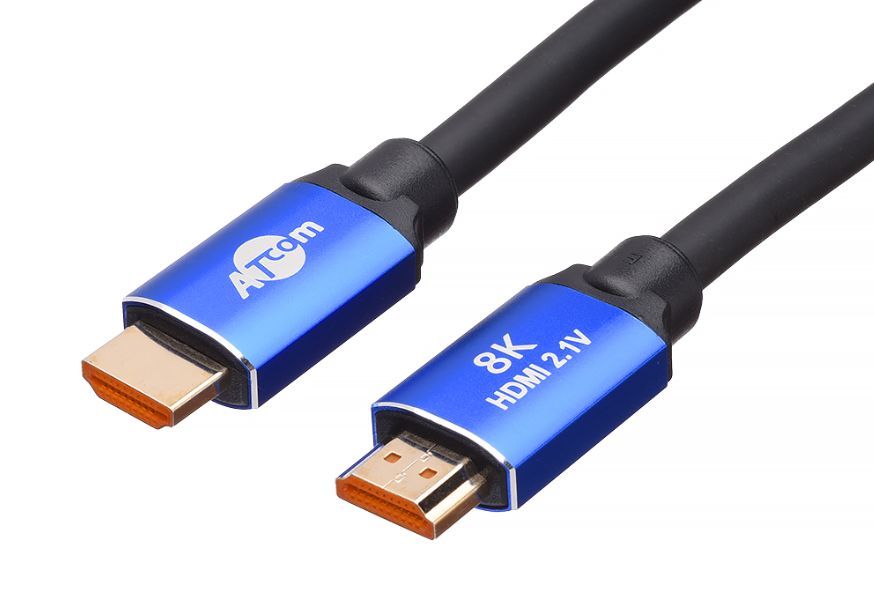 Кабель HDMI 2 m (HIGH speed, Metal gold, в пакете) 8K VER 2.1