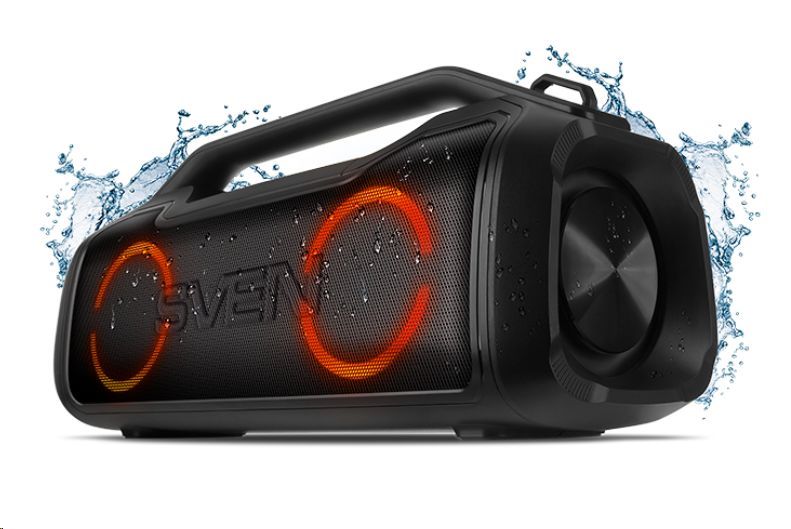 Портативная акустика SVEN PS-390, 50 Вт, AUX, USB, microSD, Bluetooth, подсветка, черный