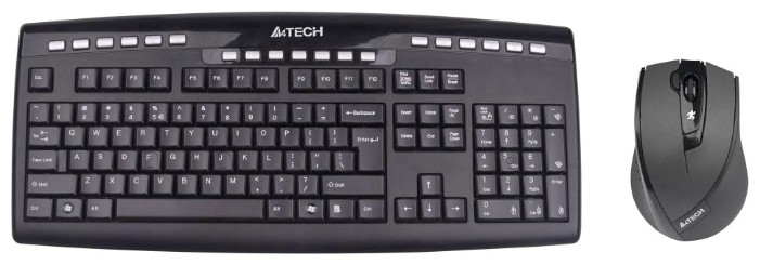 Комплект кл-ра+мышь беспров. A4Tech 9200F black USB (9200F)