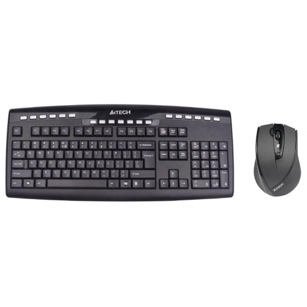 Комплект кл-ра+мышь беспров. A4Tech 9200F black USB (9200F)