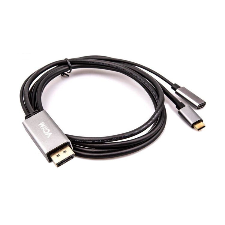 Кабель-адаптер USB 3.1 Type-Cm --> DP(m) 4K@60Hz, 1.8m , PD,Aluminium Shell, VCOM <CU422MCPD-1.8M>