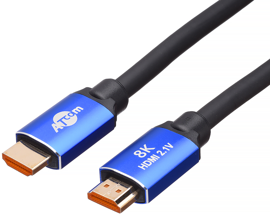 Кабель HDMI 3 m (HIGH speed, Metal gold, в пакете) 8K VER 2.1