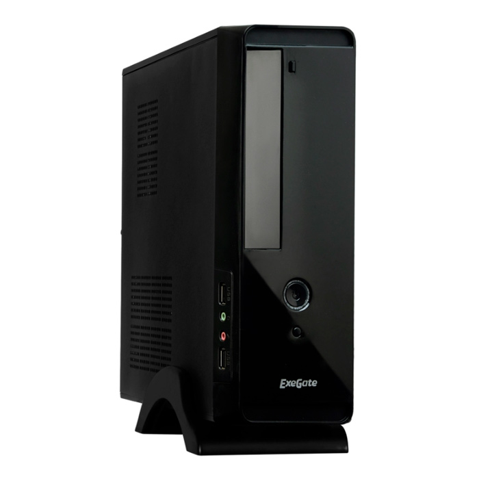Корпус MiniITX ExeGate MI-209 Black, miniITX/mATX, <M300, 80mm>, 2*USB, Audio