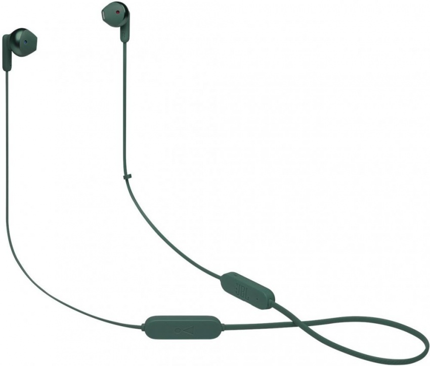 Bluetooth стерео гарнитура JBL TUNE 215BT [вкладыши, Закрытые, 20-22000 Гц, микр, рег.громк.,  BT, зеленый]