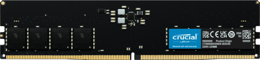 Память DDR5 16Gb 4800MHz Crucial CT16G48C40U5 RTL PC5-38400 CL40 DIMM 288-pin 1.1В dual rank