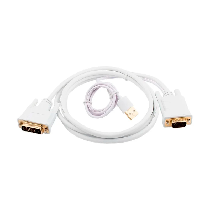 Кабель DVI-VGA 1.8 m (DVI-D с чипом, белый, в пакете)