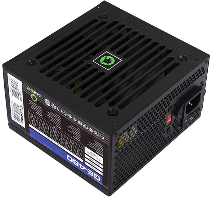 Блок питания GameMax ECO Gamer GE-450 450 Вт [ATX vATX 12V 2.31, APFC, 120 x 120 мм fan, 4+4 pin CPU, 6+2 pin PCI-E, 4 SATA]