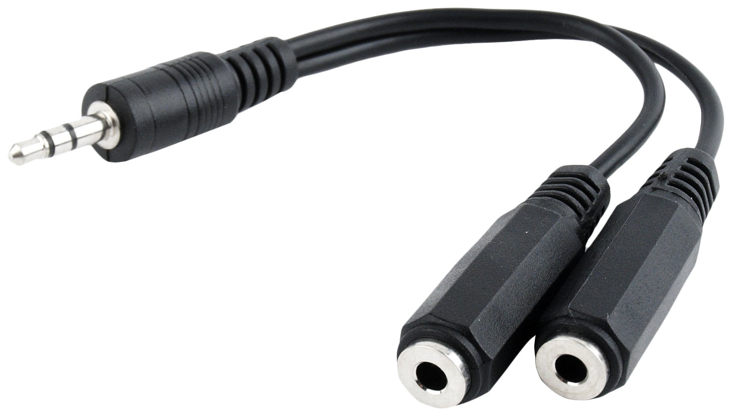 Переходник Cablexpert Jack 3.5-2xJack 3.5(F), 10см, черный (CCA-415-0.1M)