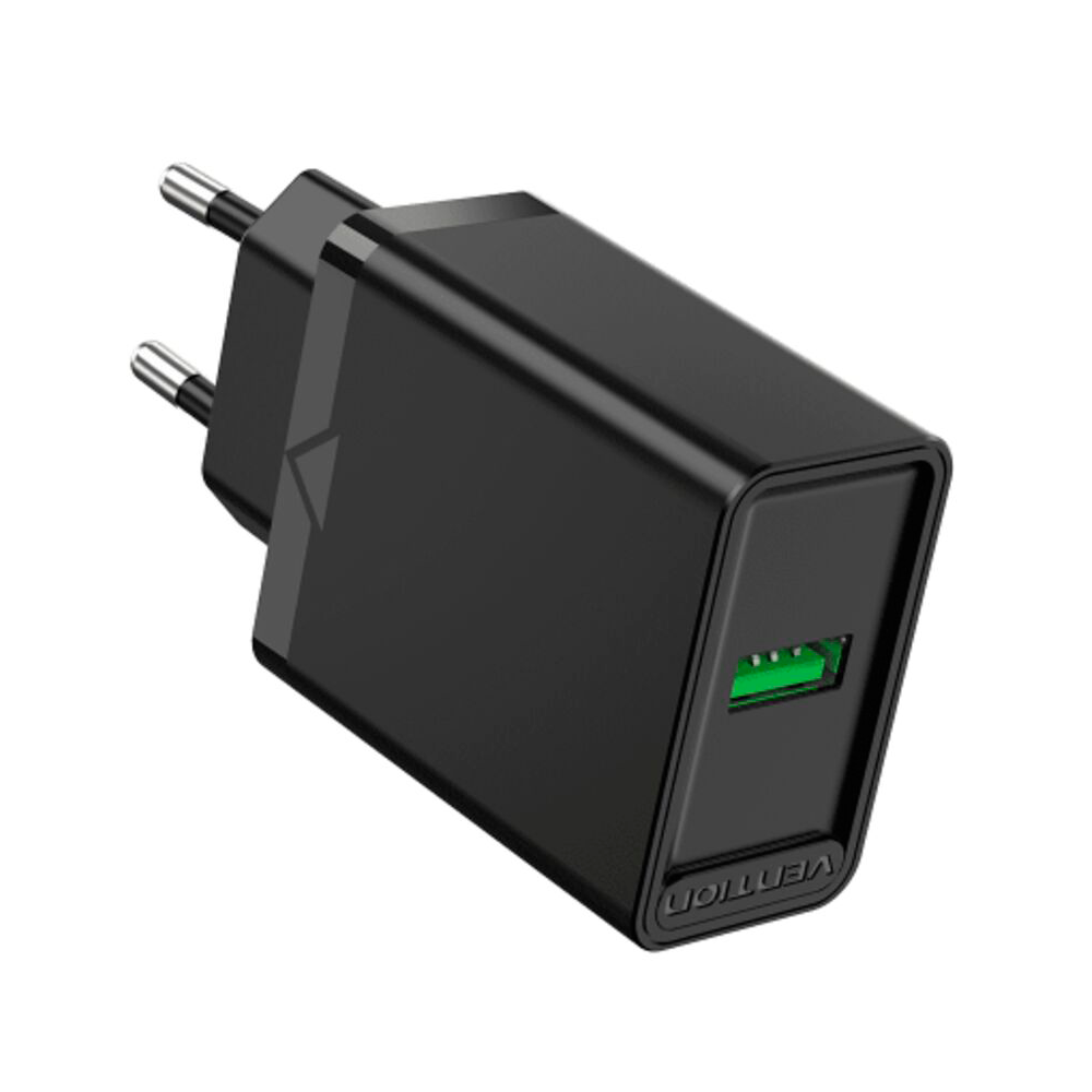 Сетевое зарядное устройство Vention FABB0-EU  USB2.0 QC 3.0 Черный