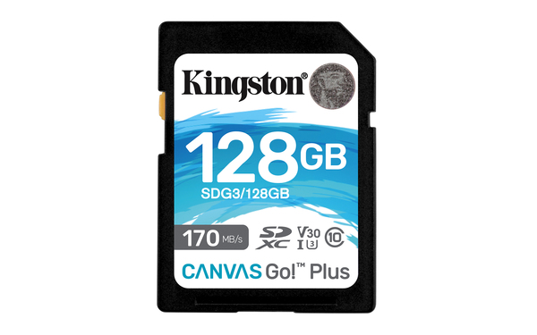 Карта памяти Kingston 128GB SDXC Canvas Go Plus 170R C10 UHS-I U3 V30 (SDG3/128GB)