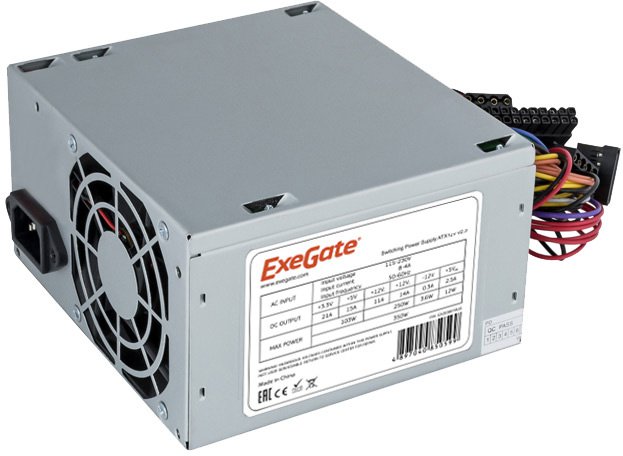 Блок питания 450W ExeGate AA450, ATX, 8cm fan, 24p+4p, 2*SATA, 1*IDE