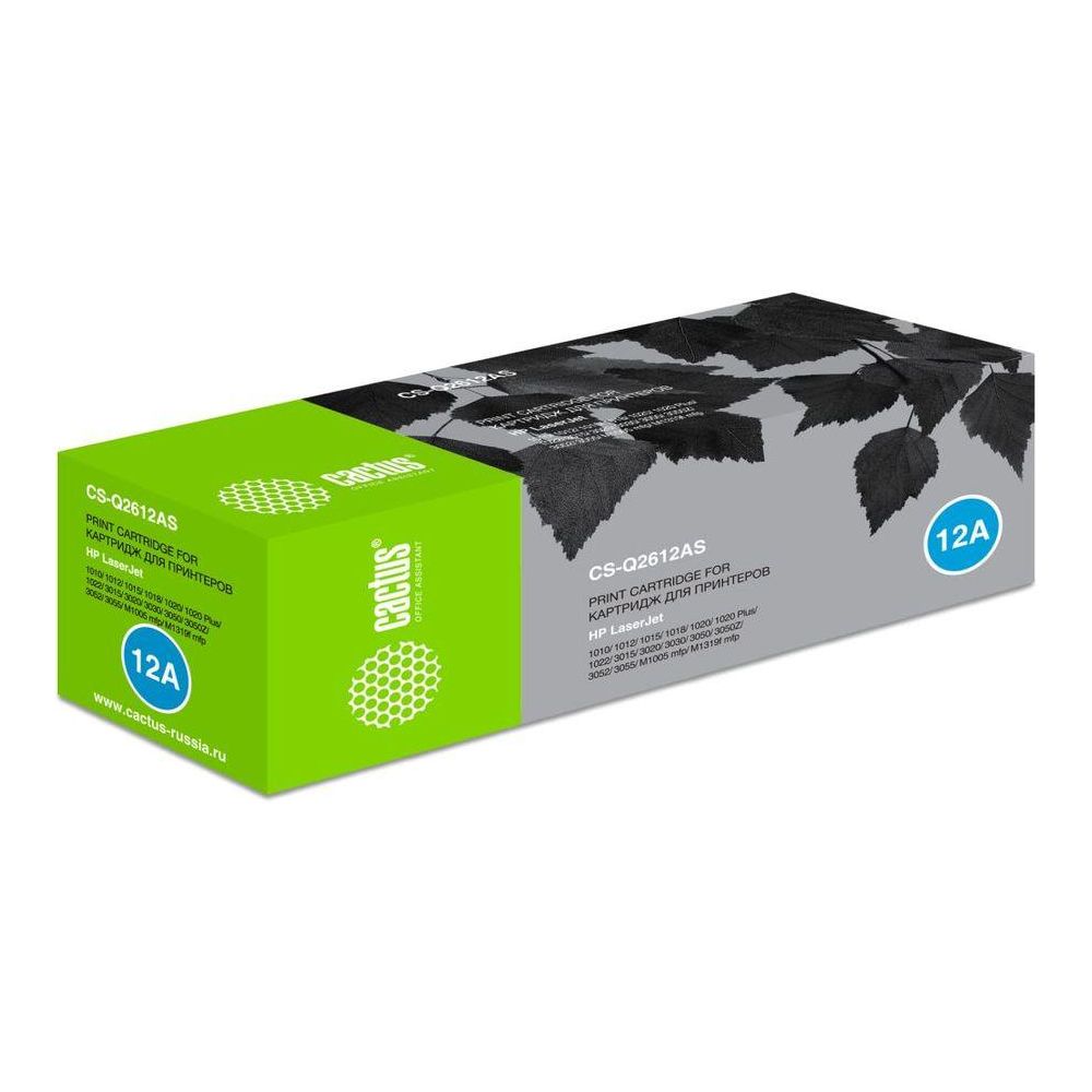 Картридж лазерный Cactus CS-Q2612AS черный (2000стр.) для HP LJ 1010/1012/1015/1018/1020/1020Plus/