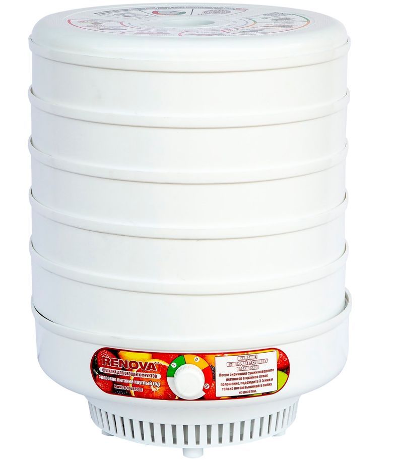 Сушилка для овощей и фруктов RENOVA DVN31-500/5 [516 Вт, макс 70°, секций - 5, материал - пластик, регулировка температуры, белый]