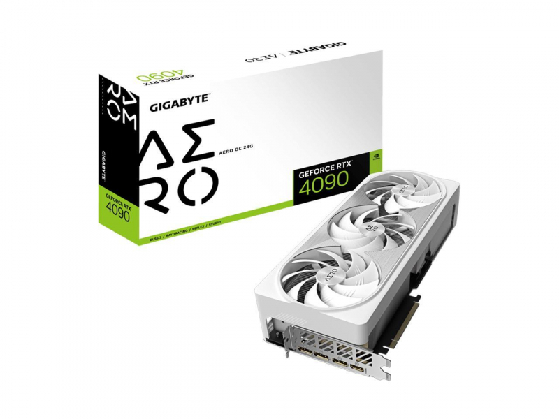 Видеокарта Gigabyte PCI-E 4.0 GV-N4090AERO OC-24GD NVIDIA GeForce RTX 4090 24576Mb 384 GDDR6X 2535/21000 HDMIx1 DPx3 HDCP Ret