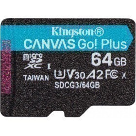Карта памяти Micro SecureDigital 64Gb Kingston Canvas Go Plus SDXC class 10 UHS-I U3 V30 A2
