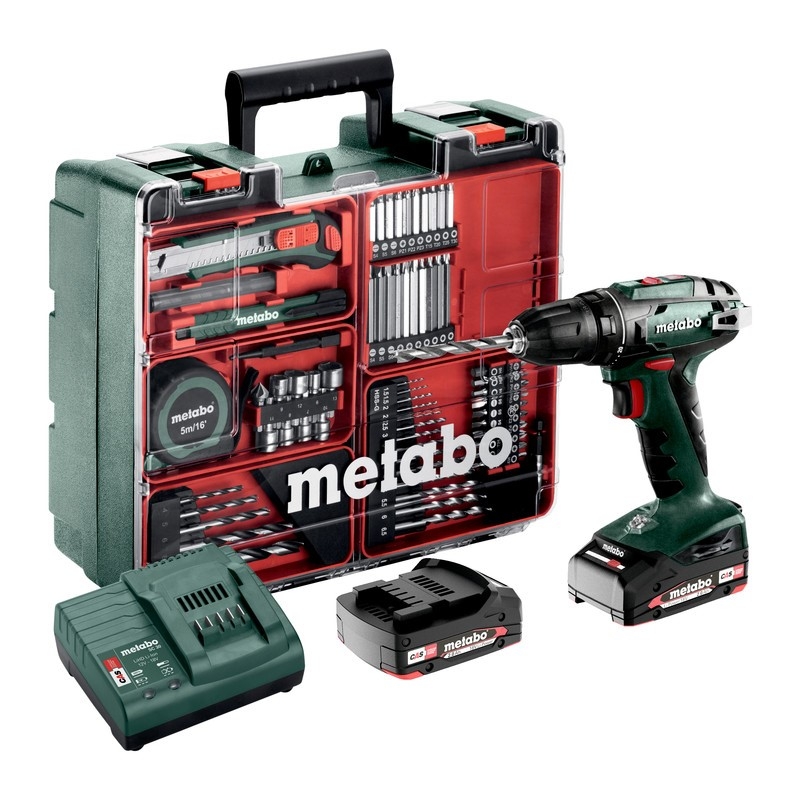 Metabo BS 18 Акк.др-шпв.2х2.0Ач LiIon с набором оснастки
