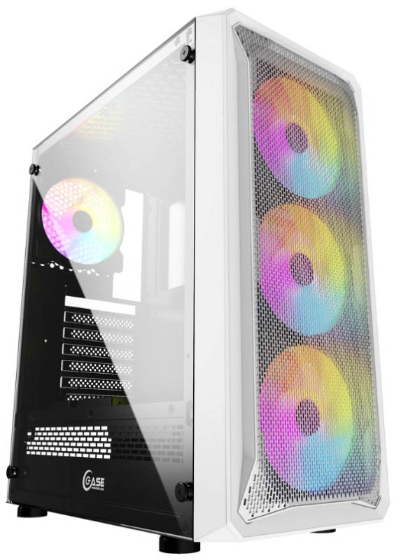 Корпус Powercase Mistral Z4 White, Tempered Glass, Mesh, 4x 120mm 5-color LED fan, белый, ATX (CMIZW-L4)
