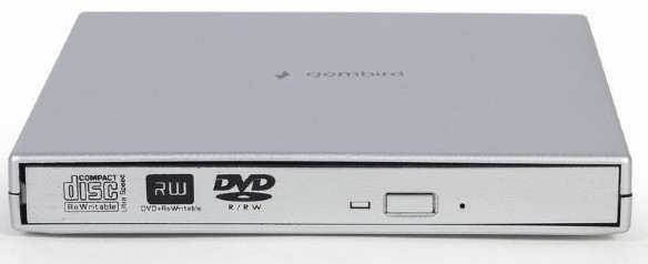 Внешний DVD-привод Gembird DVD-USB-02-SV с интерфейсом USB 2.0 пластик, серебро