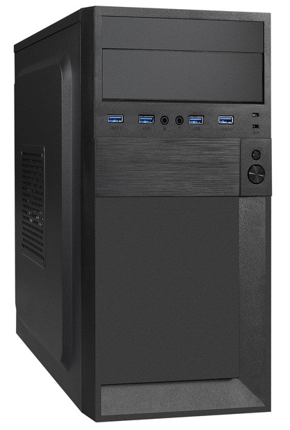 Корпус Mini-Tower ExeGate BAA-105U4-01-AAA450 черный [1 x 80 мм, 0.5 мм, БП 450 Вт] [EX291152RUS]