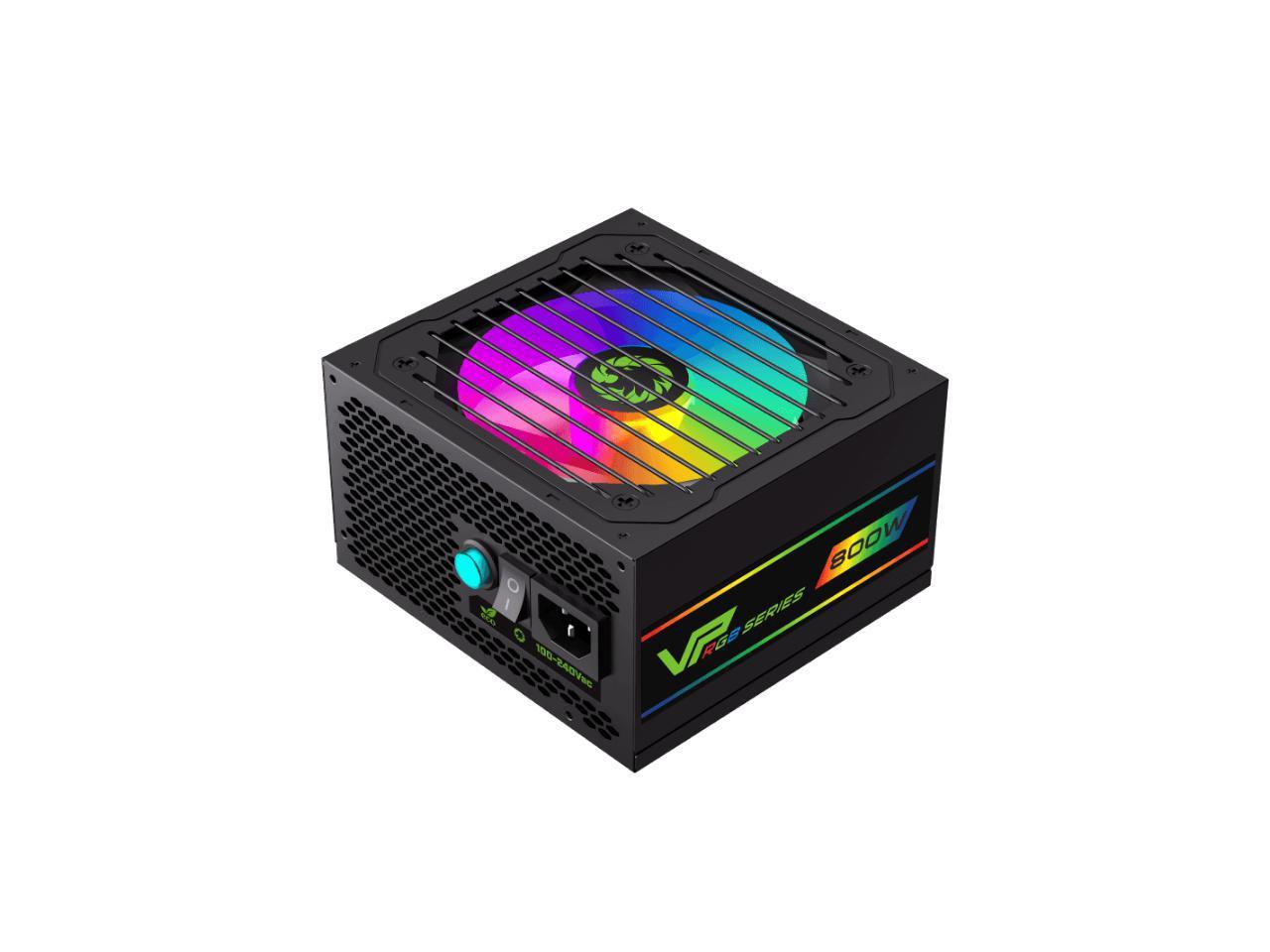 Блок питания GameMax VP-800 Modular RGB 800 Вт [ATX vATX 12V 2.31, APFC, SM, 120 x 120 мм fan, 4+4 pin CPU, 6+2 pin x2 PCI-E, 6 SATA]
