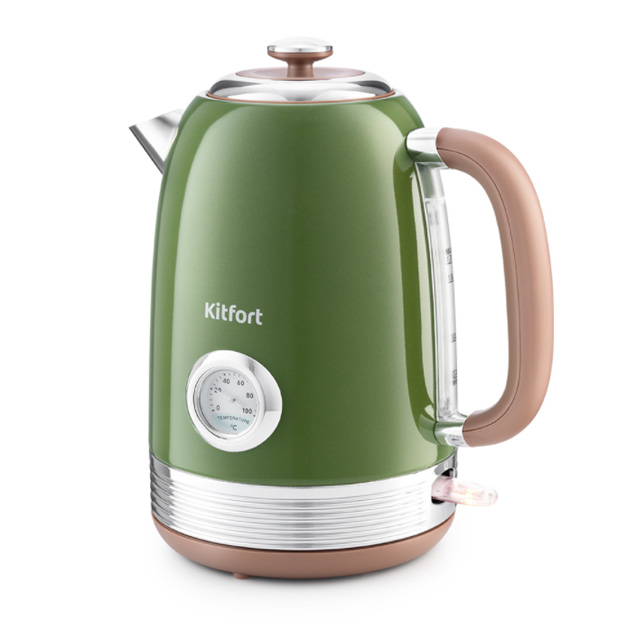 Чайник электрический Kitfort KT-6110 1.7л. 2200Вт зеленый (корпус: нержавеющая сталь)