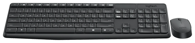 Клавиатура + мышь Logitech MK235 клав:серый мышь:серый USB беспроводная Multimedia (920-007931)