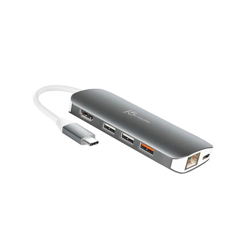 j5create USB-C Multi Adapter-HDMI / VGA/ Ethernet / USB 3.1 / PD 3.0 / Memory Card Reader / Writer