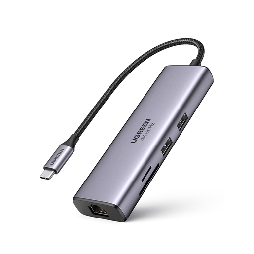 Хаб USB Ugreen CM512 USB Type-C Multifunction Adapter with Ethernet Interface Space Grey 60515