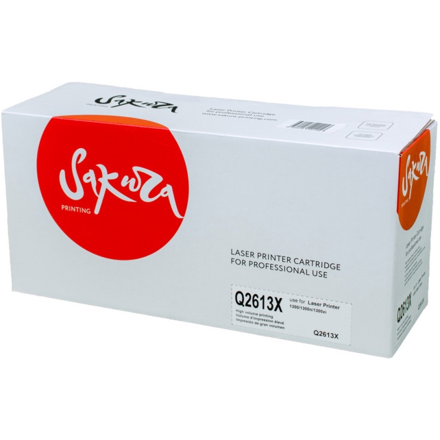 Картридж SAQ2613X Sakura Q2613X для HP LaserJet 1300/1300n/1300x, черный, 4000 к.
