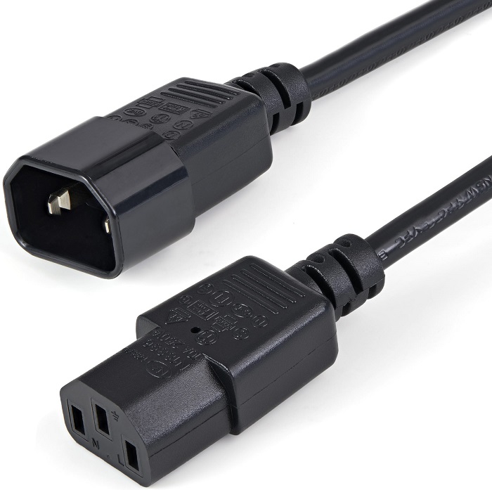 Кабель питания Filum FL-PC6-C13-C14-1.8M С13- C14, 3х0.5мм², 220В, 6A, чёрный, 1.8м