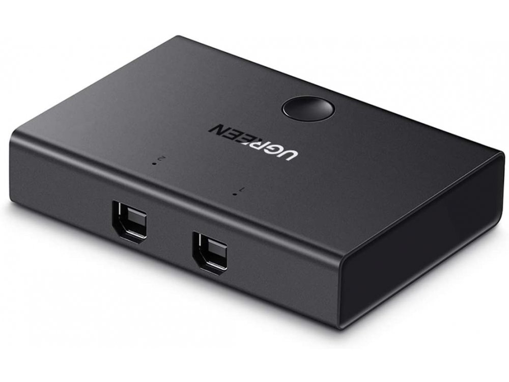 Сплиттер UGREEN 30345 (30345) USB 2.0 Sharing S Witch 2x1. Цвет: черный
